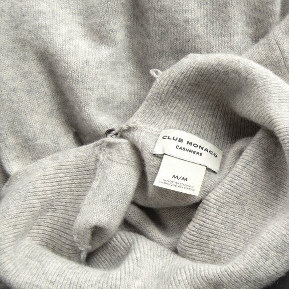 CLUB MONACO Gennado Cashmere Pullover Sweater with Silver Buttons Medium - Picture 3 of 9